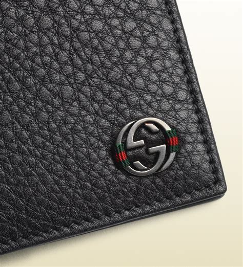 gucci black leather wallet men's|men's Gucci wallet on sale.